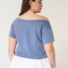Helppo off-the-shoulder Summer Graphic T-paita Helppo off-the-shoulder Summer Graphic T-paita