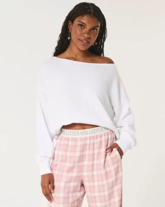 Helppo off-the-shoulder Terry collegepaita