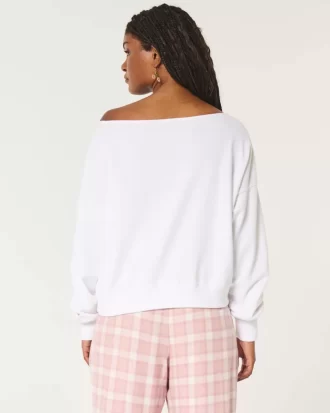 Helppo off-the-shoulder Terry collegepaita