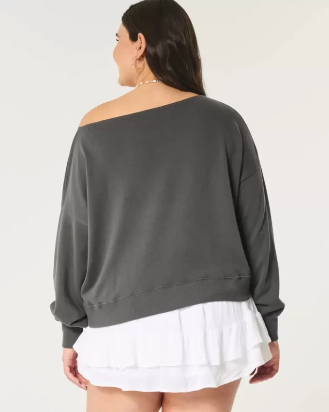 Helppo off-the-shoulder Terry collegepaita Helppo off-the-shoulder Terry collegepaita