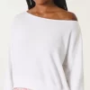 Helppo off-the-shoulder Terry collegepaita Helppo off-the-shoulder Terry collegepaita