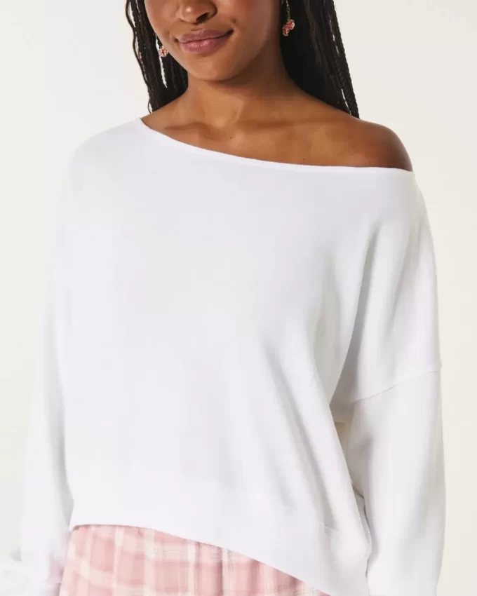 Helppo off-the-shoulder Terry collegepaita Helppo off-the-shoulder Terry collegepaita