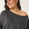 Helppo off-the-shoulder Terry collegepaita Helppo off-the-shoulder Terry collegepaita