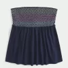 Helppo olkaimeton smocked Babydoll-toppi Helppo olkaimeton smocked Babydoll-toppi