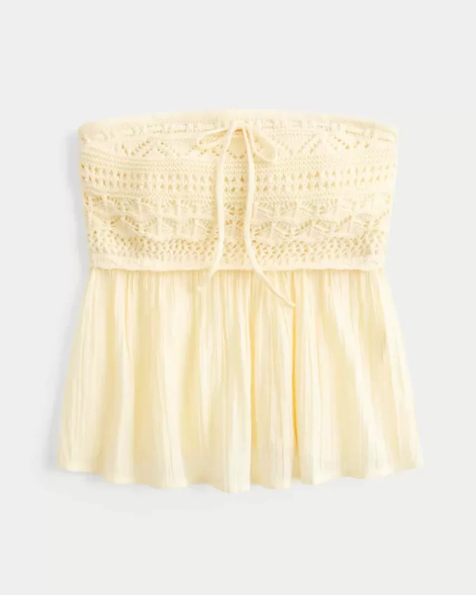 Helppo olkaimeton virkattu Babydoll-mix Helppo olkaimeton virkattu Babydoll-mix