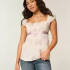 Helppo Satin Tie Babydoll Top Helppo Satin Tie Babydoll Top
