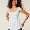 Helppo Satin Tie Babydoll Top Helppo Satin Tie Babydoll Top