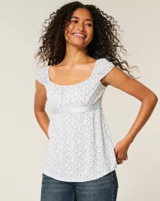 Helppo Satin Tie Babydoll Top
