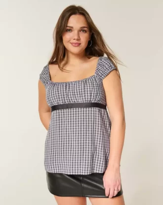 Helppo Satin Tie Babydoll Top