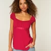 Helppo Satin Tie Babydoll Top