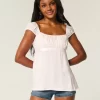 Helppo Satin Tie Babydoll Top
