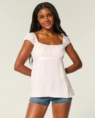 Helppo Satin Tie Babydoll Top