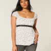 Helppo Satin Tie Babydoll Top