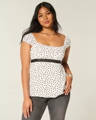 Helppo Satin Tie Babydoll Top
