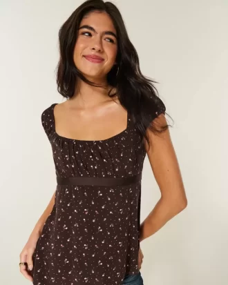 Helppo Satin Tie Babydoll Top