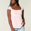 Helppo Satin Tie Babydoll Top Helppo Satin Tie Babydoll Top
