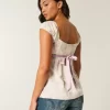 Helppo Satin Tie Babydoll Top Helppo Satin Tie Babydoll Top