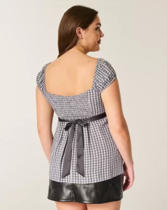 Helppo Satin Tie Babydoll Top