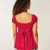 Helppo Satin Tie Babydoll Top