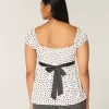 Helppo Satin Tie Babydoll Top