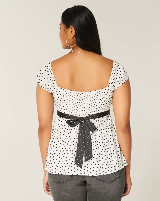Helppo Satin Tie Babydoll Top