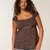 Helppo Satin Tie Babydoll Top