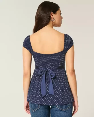 Helppo Satin Tie Babydoll Top