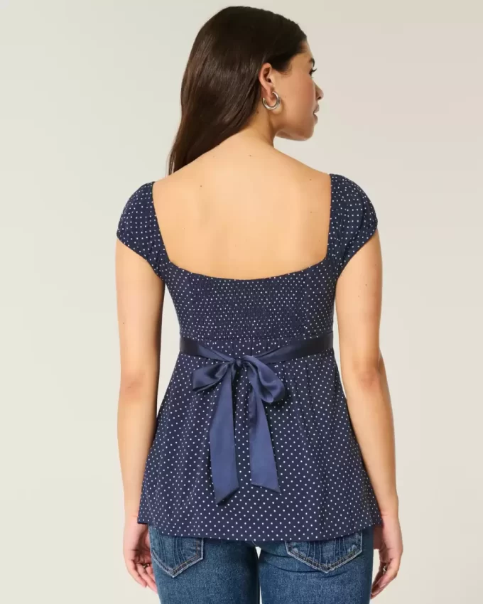 Helppo Satin Tie Babydoll Top