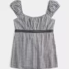 Helppo Satin Tie Babydoll Top