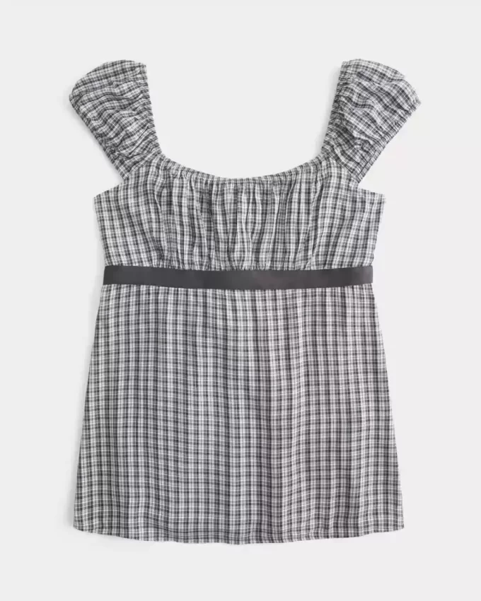 Helppo Satin Tie Babydoll Top