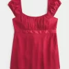 Helppo Satin Tie Babydoll Top