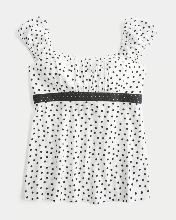Helppo Satin Tie Babydoll Top