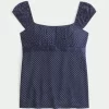 Helppo Satin Tie Babydoll Top