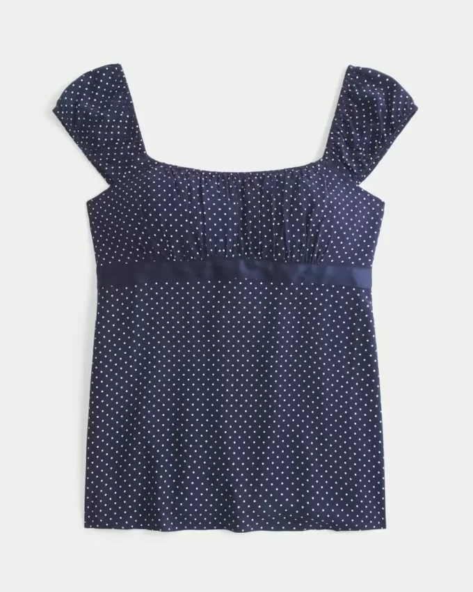 Helppo Satin Tie Babydoll Top
