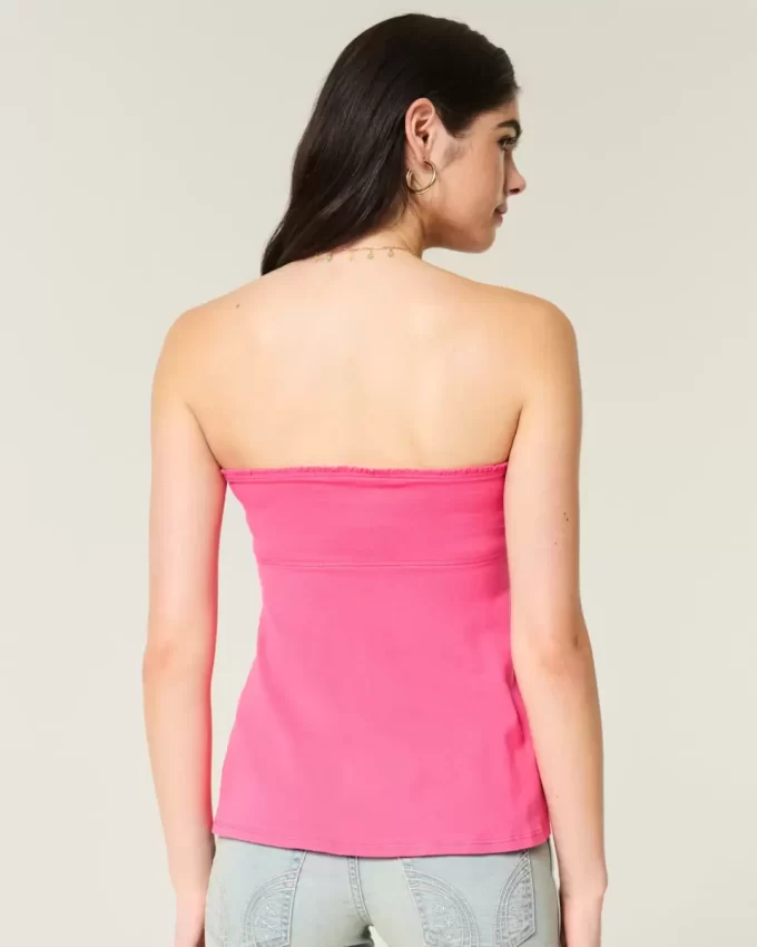 Helppo solmittava olkaimeton Babydoll-toppi Helppo solmittava olkaimeton Babydoll-toppi