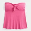 Helppo solmittava olkaimeton Babydoll-toppi Helppo solmittava olkaimeton Babydoll-toppi