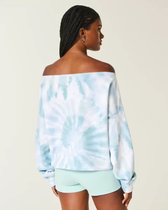 Helppo Tie-Dye Double Off-the-Shoulder -huppari Helppo Tie-Dye Double Off-the-Shoulder -huppari