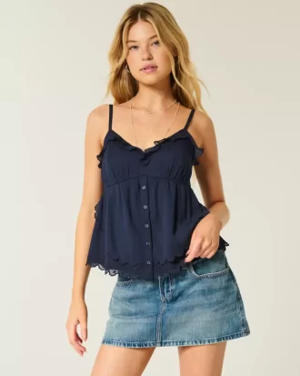 Helppokäyttöinen Chiffon Babydoll Top Helppokäyttöinen Chiffon Babydoll Top