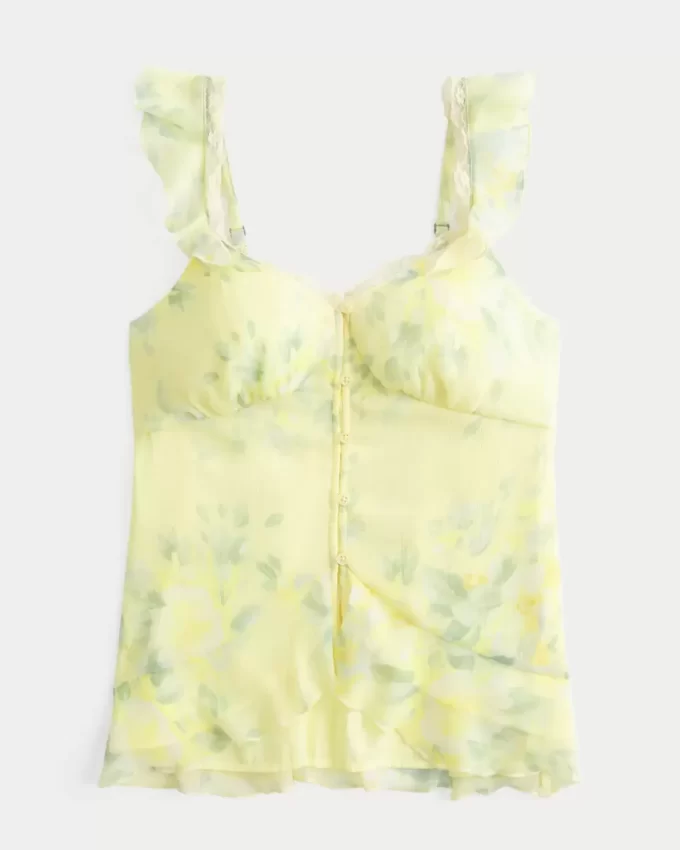 Helppokäyttöinen Chiffon Babydoll Top Helppokäyttöinen Chiffon Babydoll Top