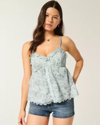Helppokäyttöinen Chiffon Babydoll Top Helppokäyttöinen Chiffon Babydoll Top