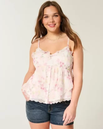 Helppokäyttöinen Chiffon Babydoll Top