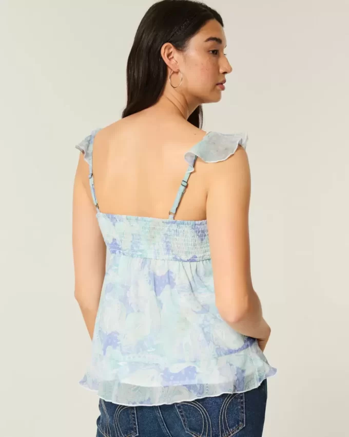 Helppokäyttöinen Chiffon Babydoll Top