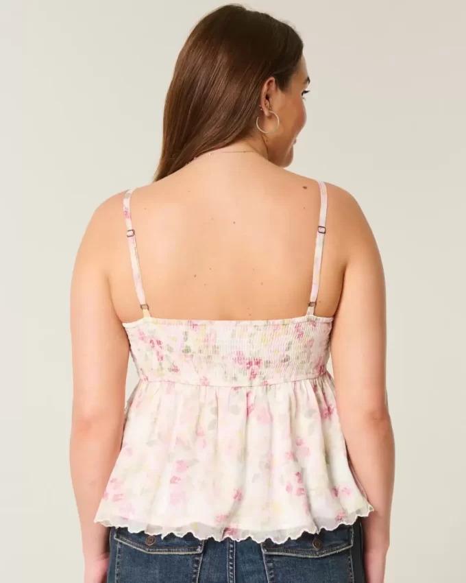Helppokäyttöinen Chiffon Babydoll Top Helppokäyttöinen Chiffon Babydoll Top