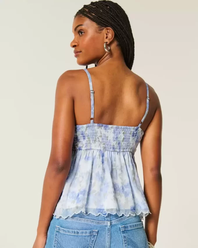 Helppokäyttöinen Chiffon Babydoll Top Helppokäyttöinen Chiffon Babydoll Top