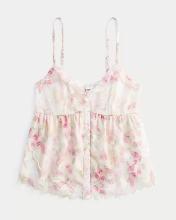 Helppokäyttöinen Chiffon Babydoll Top Helppokäyttöinen Chiffon Babydoll Top