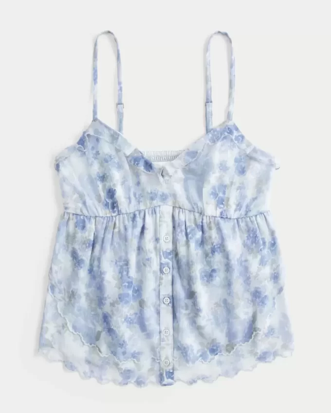 Helppokäyttöinen Chiffon Babydoll Top Helppokäyttöinen Chiffon Babydoll Top