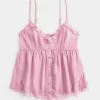 Helppokäyttöinen Chiffon Babydoll Top Helppokäyttöinen Chiffon Babydoll Top