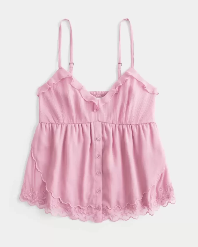 Helppokäyttöinen Chiffon Babydoll Top Helppokäyttöinen Chiffon Babydoll Top