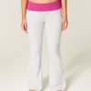 Hibiscus Graphic Foldover Waist Flare Housut Hibiscus Graphic Foldover Waist Flare Housut