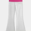 Hibiscus Graphic Foldover Waist Flare Housut Hibiscus Graphic Foldover Waist Flare Housut